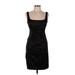David Meister Cocktail Dress - Sheath Square Sleeveless: Black Solid Dresses - Women's Size 6
