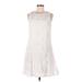 MICHAEL Michael Kors Casual Dress - Mini Crew Neck Sleeveless: White Solid Dresses - Women's Size 8