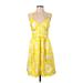 Banana Republic Casual Dress: Yellow Graphic Dresses - Women's Size 4