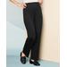 Blair Women's Ponte Stitched Crease Straight Leg Pull-On Pants - Black - 2X - Womens