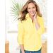 Blair Women's Foxcroft Wrinkle-Free Solid 3/4 Sleeve Shirt - Yellow - 16P - Petite