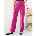 Blair Women's Everyday Velour Straight Leg Pull-On Pants - Pink - L - Misses