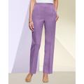 Blair Women's Herringbone Straight Leg Pull-On Pants - Purple - PM - Petite