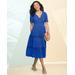 Blair Women's Malibu Gauze Tiered Dress - Blue - S - Misses