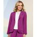 Blair Women's Look-Of-Linen Long Sleeve Blazer - Purple - S - Misses