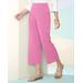 Blair Women's Stretch Look-Of-Linen Crop Pants - Pink - M - Misses