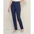 Blair Women's Everyday Slim-Leg Ponte Knit Pull-on Pants - Blue - PM - Petite