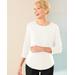 Blair Women's Ladies Who Lunch Knit 3/4 Sleeve Tee - White - 1X - Womens