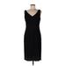 BCBGMAXAZRIA Cocktail Dress - Sheath V Neck Sleeveless: Black Solid Dresses - New - Women's Size 10