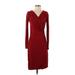 Ann Taylor Casual Dress - Wrap: Burgundy Dresses - Women's Size 0