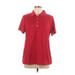 Lands' End Short Sleeve Polo Shirt: Red Tops - Women's Size Large