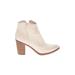 Mia Ankle Boots: Ivory Solid Shoes - Women's Size 8 1/2 - Almond Toe