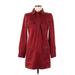 Old Navy Casual Dress - Mini High Neck Long sleeves: Burgundy Solid Dresses - Women's Size Medium