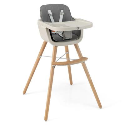 Costway 3-in-1 Convertible Wooden High Chair with ...