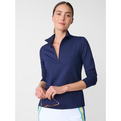 J.McLaughlin Women's Ace 1/4 Zip Top Navy, Size XS | Nylon/Spandex/Catalina Cloth