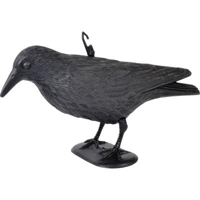 Vogelattrappe GARDIGO "Taubenabwehr Krähe", schwarz, B:30cm H:11,5cm T:35cm, Kunststoff, Tierattrappen