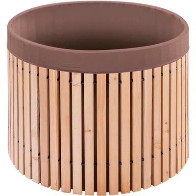 Regentonne BECKMANN "Regenfass Größe 5", beige (natur), H:88cm Ø:112cm, Holz, Kunststoff, Regentonnen, ØxH: 112x88 cm, aus Lärchenholz Image