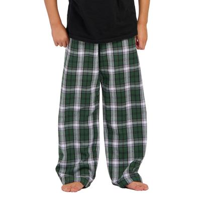 Boxercraft BY6624 Youth Polyester Flannel Pant in Green/White size XL