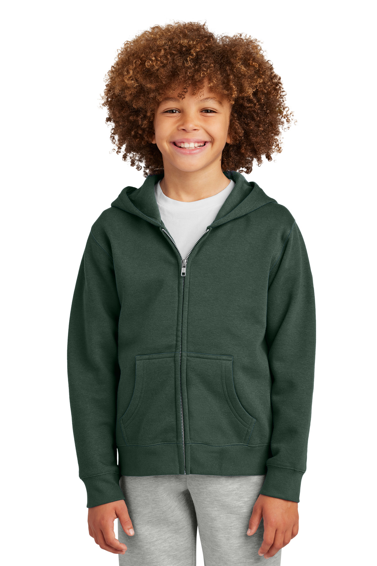 District DT6102Y Youth V.I.T. Fleece Full-Zip Hoodie | Cotton/Polyester Blend