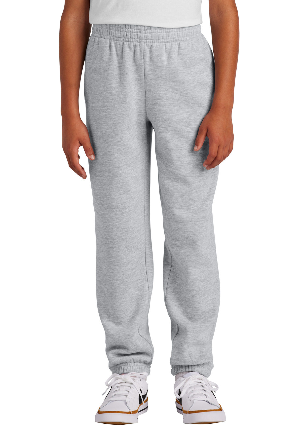 District DT6112Y Youth V.I.T. Fleece Sweatpant in Light Heather Grey size XL | Cotton/Polyester Blend