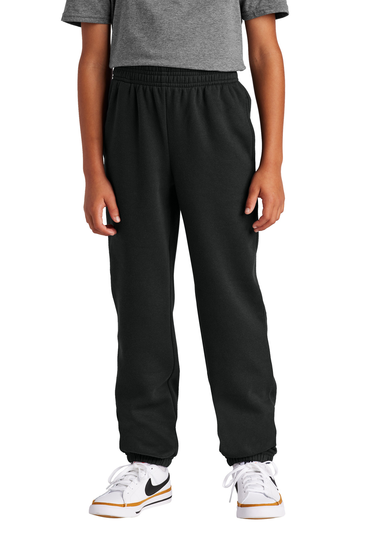 District DT6112Y Youth V.I.T. Fleece Sweatpant in Black size Small | Cotton/Polyester Blend - District