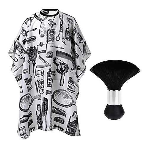 Professioneller wasserdichter Haarstyling-Umhang für Friseursalon-Umhang für Friseursalon mit Schnappverschluss, weiß Image