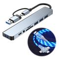 USB 3.0 USB C Hubs 8 Ports 8-in-1 USB Hub with USB 3.0 5V / 1.5A Power Delivery For Laptop Smartphone