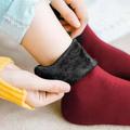 3Pairs Women Winter Warm Thicken Thermal Socks Wool Cashmere Snow Black Skin Seamless Velvet Soft Boots Socks