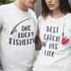 Couple T-shirt Heart Letters 2pcs Couple's Men's Women's T shirt Tee Crew Neck White Valentine's Day Daily Short Sleeve Print Fashion Casual