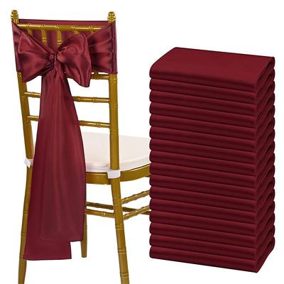 20 PCS Satin Chair Sashes Bows Universal Chair Cover for Wedding Reception Restaurant BanquetPartyHotel Event Decorations