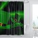St. Patrick's Day 4 Pcs Shower Curtain Set Bathroom Sets Modern Home Bathroom Decor with Bath Mat U Shape and Toilet Lid Cover Mat and 12 Hooks