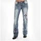 Damen-Jeans mit niedrigem Bund, Hose, ganzlang, Denim, mikroelastisch, mittlerer Bund, Basic, Halloween, Alltag, Blau, S, M, Frühling, Herbst, Winter, Sommer