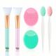 2/3/6pcs Facial Cleansing Brush Set, Manual Silicone Face Mask Brush Lip Scrub Brush, Silicone Exfoliating Lip Brush Nose Cleaning Brush And Face Mask Brush For Facial Skin Care