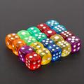 10/50/100pcs/pack High-quality Transparent Acrylic Dice - 14mm Round Corner Boutique Game Dice (random Color)