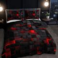 3pcs Duvet Cover Set (1*duvet Cover + 2*pillowcase, Without Core), Red Grid Print Bedding Set, Soft Comfortable Duvet Cover, For Bedroom, Guest Room