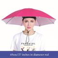 1pc Lightweight Hat Umbrella, Diameter 27in/69cm, Outdoor Rain Or Shine Dual-use Umbrella, Fishing Umbrella, Elastic Band Hat Umbrella