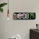 1pc 9inch Large Digital Wall Clock With Temperature And Humidity Display, 3 Alarms, Night Mode, And 12/24h Led Display - Battery Is Excluded