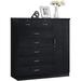 7 Drawer Jumbo Chest Five Large Drawers Two Smaller Drawers with Two Lock Hanging Rod and Three Shelves | Black