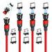 Magnetic Charging Cable Red(4 Pack 10ft+10ft+10ft+10ft) 540Â°Degree Rotation Magnetic USB Cable Nylon Braided