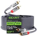 RCA Cable (50FT) 2RCA Male to 2RCA Male Stereo Audio Cables Shielded Braided RCA Stereo Cable for Home Theater