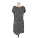 White House Black Market Casual Dress - Sheath Scoop Neck Short sleeves: Black Print Dresses - Women's Size Medium