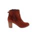 TOMS Ankle Boots: Brown Solid Shoes - Women's Size 7 1/2 - Round Toe