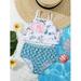 Baby Girl Floral Fish Scales Bikini Swimsuit Swimwear S221904X Multicolor 70(6-9M)