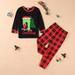 Pjs for Girls 10-12 Years Old Parent-child Attire Christmas Suits Patchwork Plaid Printed Homewear Round Neck Long Sleeve Pajamas Two-piece Kids Sets Christmas Pjs Family Set on Clearance