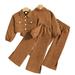 KYAIGUO Toddler Kids Baby Girls Pullover Cardigan Sweater + Pants 2 PCS Outfit for Little Girls Winter Warm Corduroy Casual Long Sleeve Button Top Kids Clothes