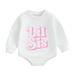 Suealasg Baby Girls Winter Romper Infant Long Sleeve Crewneck Letter Print Bodysuits Jumpsuits 3M 6M 12M 24M Casual Fall One Piece Clothes for Infant Girls