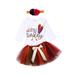 FOCUSNORM Newborn Infant Baby Girls Thanksgiving Tops Romper Tutu Dress 3PCS Outfits Clothes