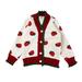 Toddler Boys Girls Jacket Children Kids Baby Cute Cartoon Ruffled Long Sleeve Sweater Cardigan Knitted Coat Outer Outfits Clothes Size 6-7T
