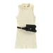 FOCUSNORM Summer Fashion Girls Dress With Belt Bags 3 Colors Solid Strap Sleeveless Knit Straight Sundress