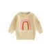 TheFound Infant Toddler Baby Boy Girl Autumn Sweater Rainbow Print Jacquard Long Sleeve Knitwear Pullover Winter Sweatshirt